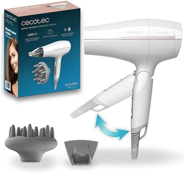 Cecotec Bamba IoniCare Power&Go Heaven reishaardroger, opvouwbaar…