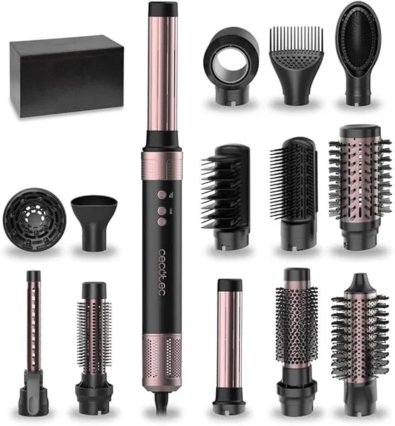 Cecotec Heteluchtborstel, haardroger, stijltang, 14 opzetstukken,…