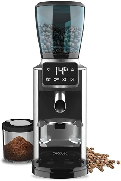 Cecotec SteelMill Touch Elektrische koffiemolen, 200 W, roestvrij…