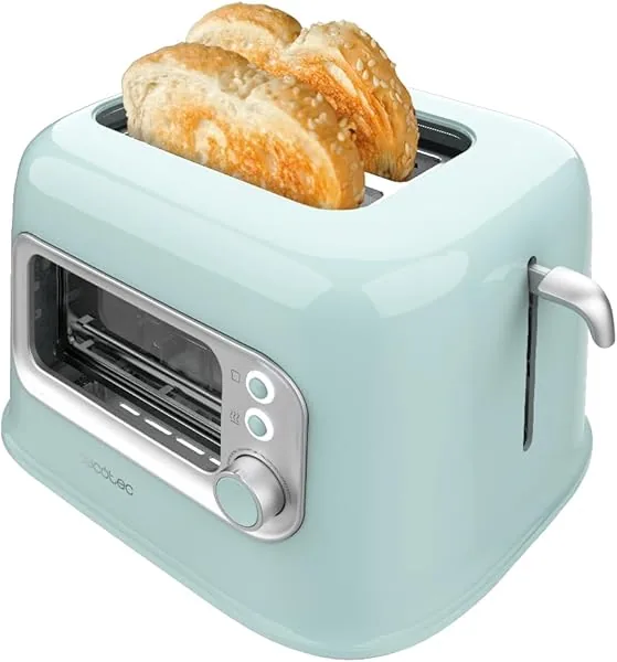 Cecotec Verticale Broodrooster 2 Brede Gleuven RetroVision Blauw.…